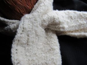closeup of white scarf