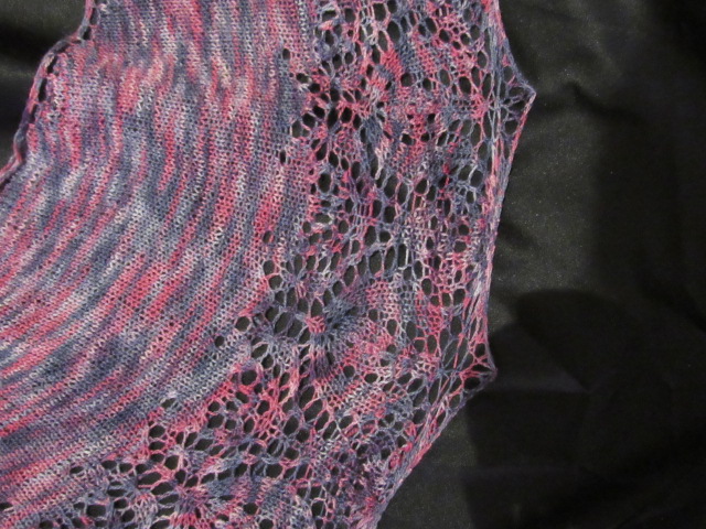 detail of multicolor shawlette tulip border